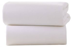 CLAIR DE LUNE Moses Basket Fitted Sheets White